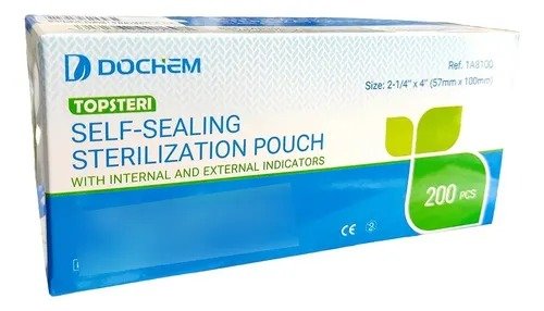 BOLSAS PARA ESTERILIZAR  7CM X 23CM – DOCHEM CAJA X200